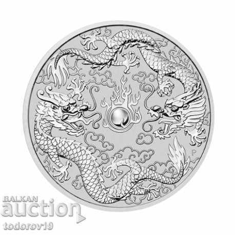 Argint 1 oz Two Dragons 2019