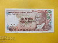 Bancnotă - Turcia - 5000 de lire sterline -1970. / 1985 /