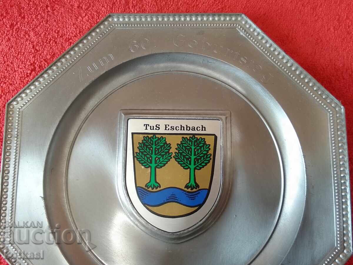 Auction Solid metal plate wall panel marked Germany Auction Solid metal plate wall panel marked Germany