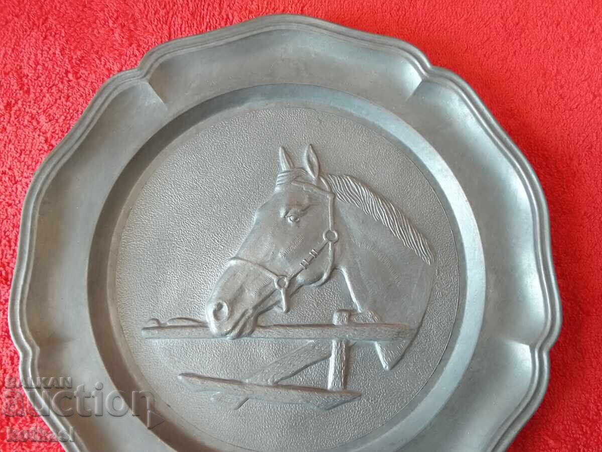 Licitație Placă de perete metal veche Kon marcat Germania excelent