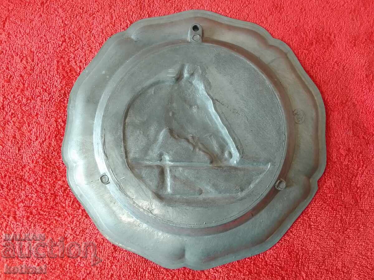 Old metal wall plate Kon Germany marked - 6 Old metal wall plate Kon Germany marked - 6