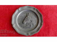 Old metal wall plate Horse Germany marked