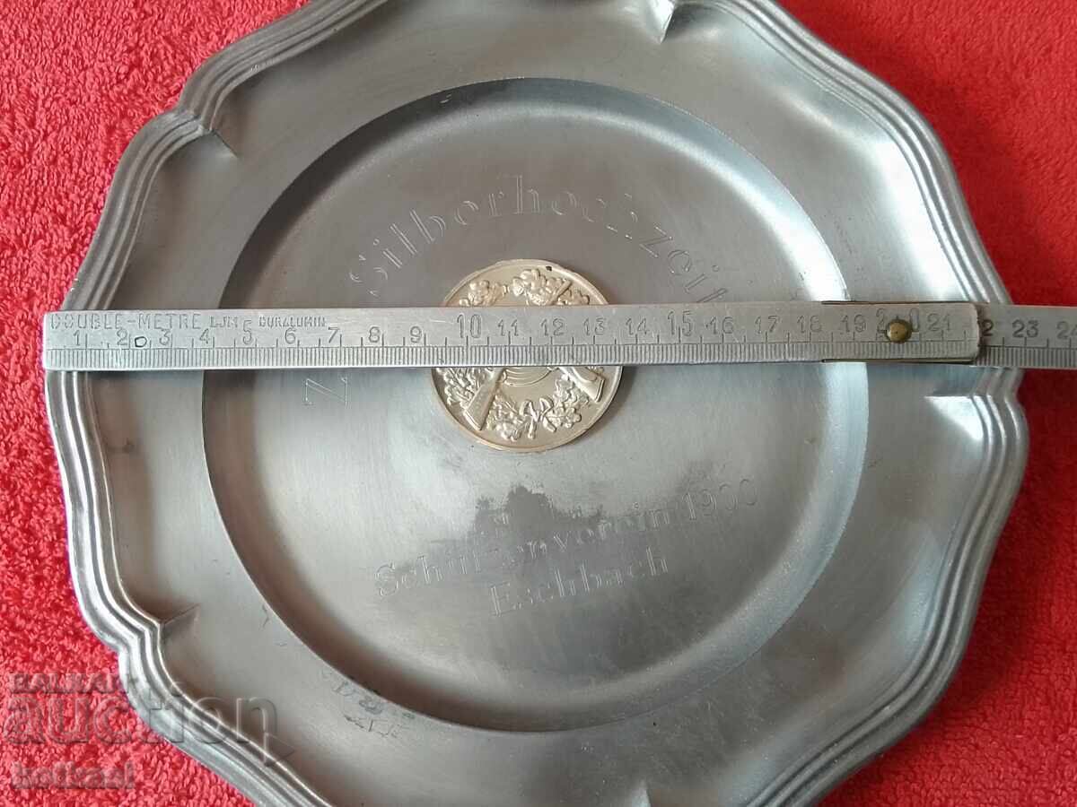 Old metal wall plate Rifles Shooting Hunting marked Ger - 5 Old metal wall plate Rifles Shooting Hunting marked Ger - 5