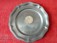 Placă de perete metalică veche Puști Tragere Vânătoare marcată Ger