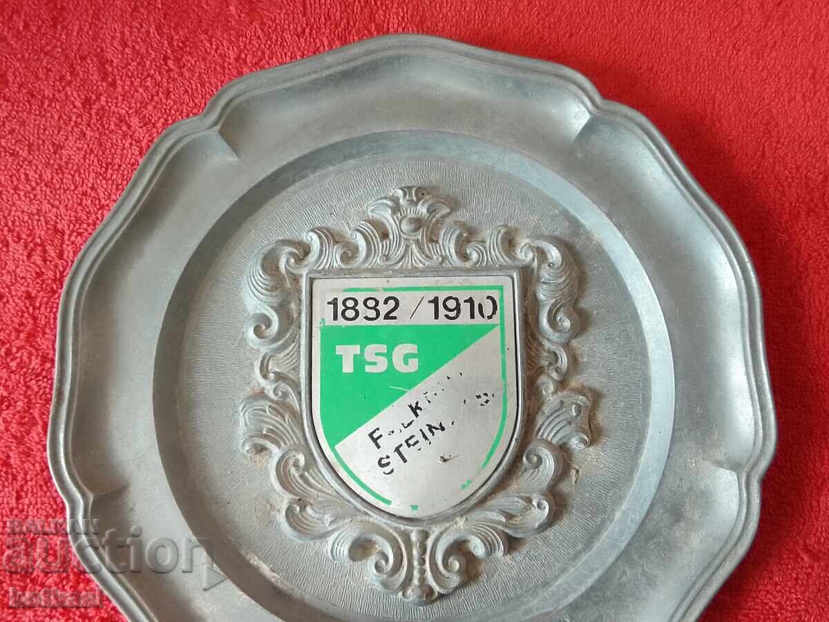 Auction Old metal wall plate Germany marked Auction Old metal wall plate Germany marked