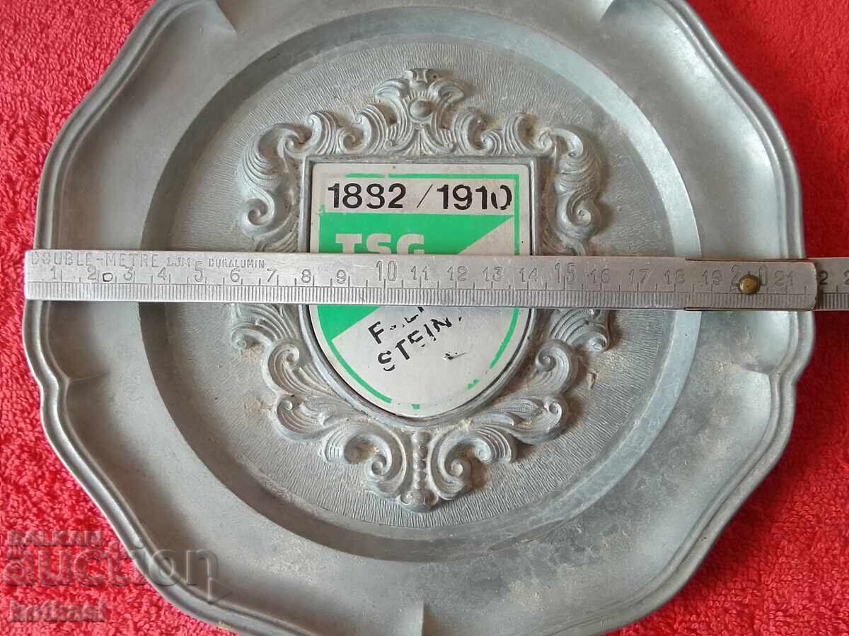 Old metal wall plate Germany marked - 5 Old metal wall plate Germany marked - 5