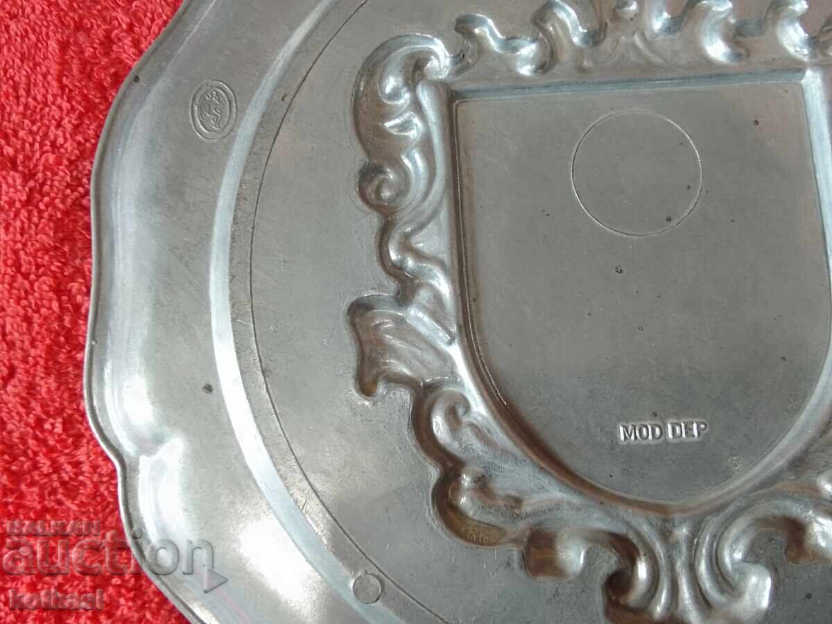 Old metal wall plate Germany marked - 7 Old metal wall plate Germany marked - 7
