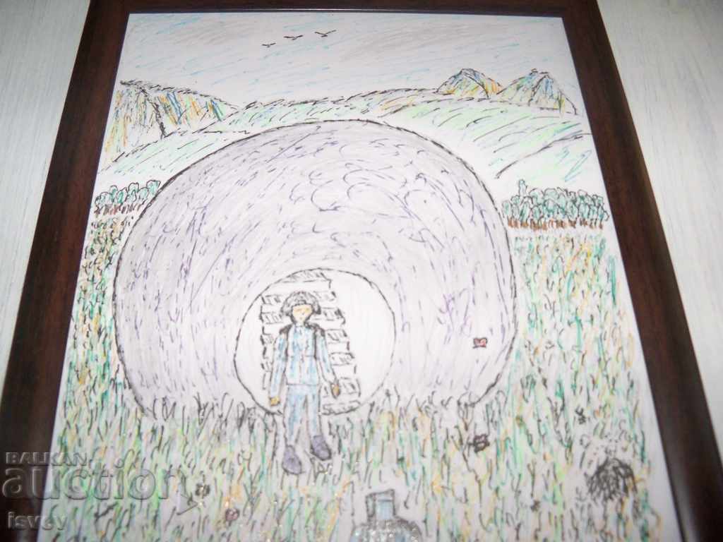 Auction Original framed illustration to the story "Pandemic 2222" Auction Original framed illustration to the story "Pandemic 2222"