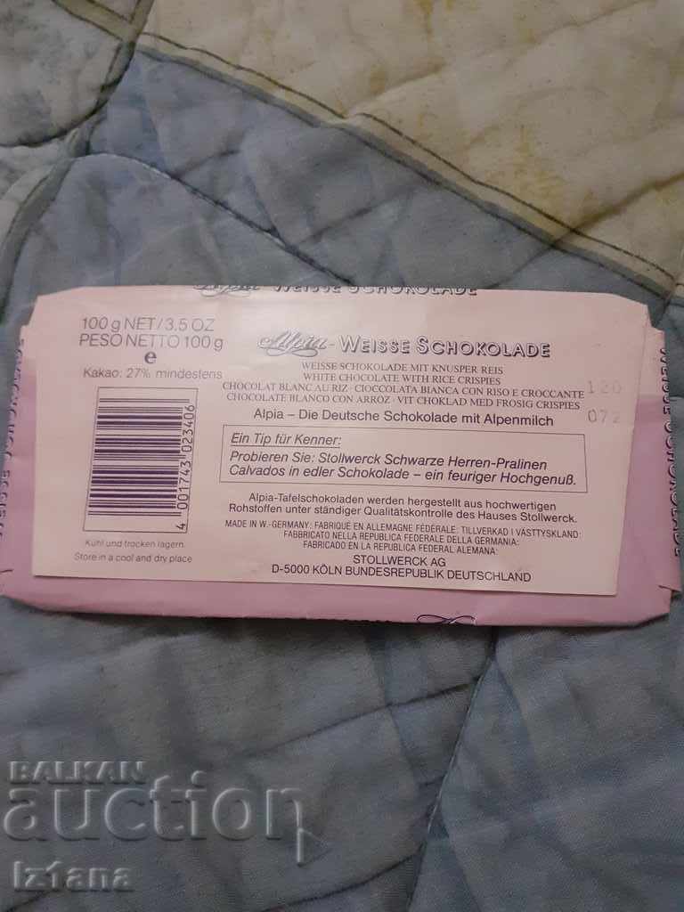 Old package of Alpia chocolate with price 5.00 BGN | € 2.56