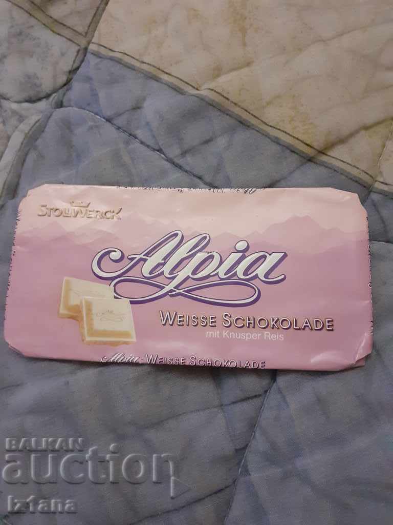 Old package of Alpia chocolate
