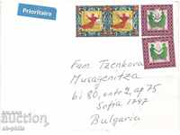 Envelope - traveled with 4 stamps