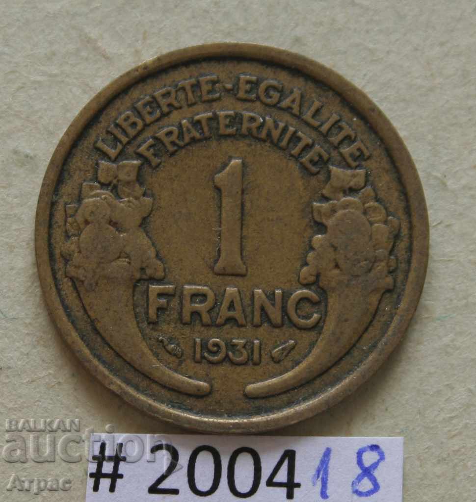 1 franc 1931 Franța