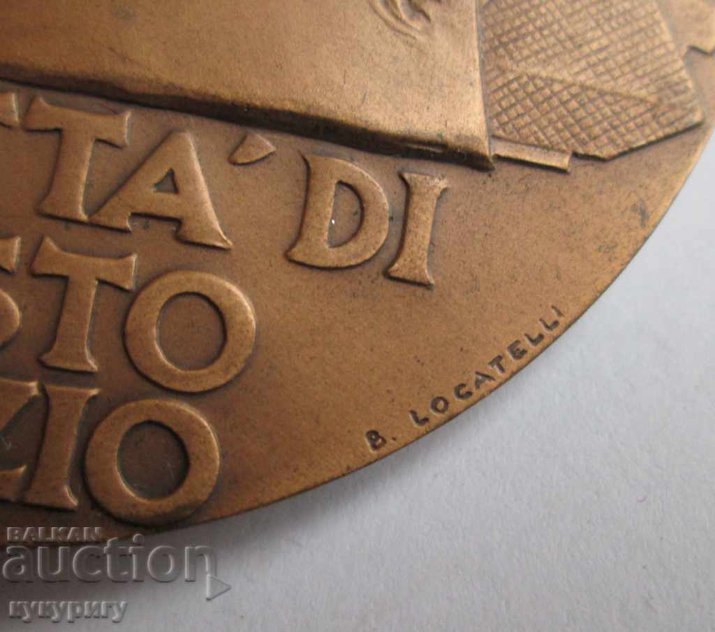 Old Italian original bronze plastic plaque signed - 5 Old Italian original bronze plastic plaque signed - 5