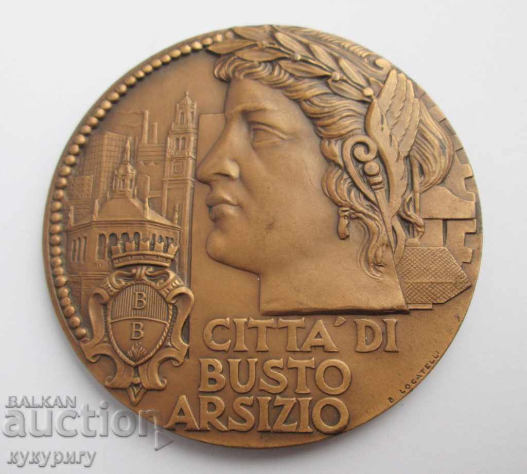 Plăcuță de plastic din bronz originală italiană veche semnată