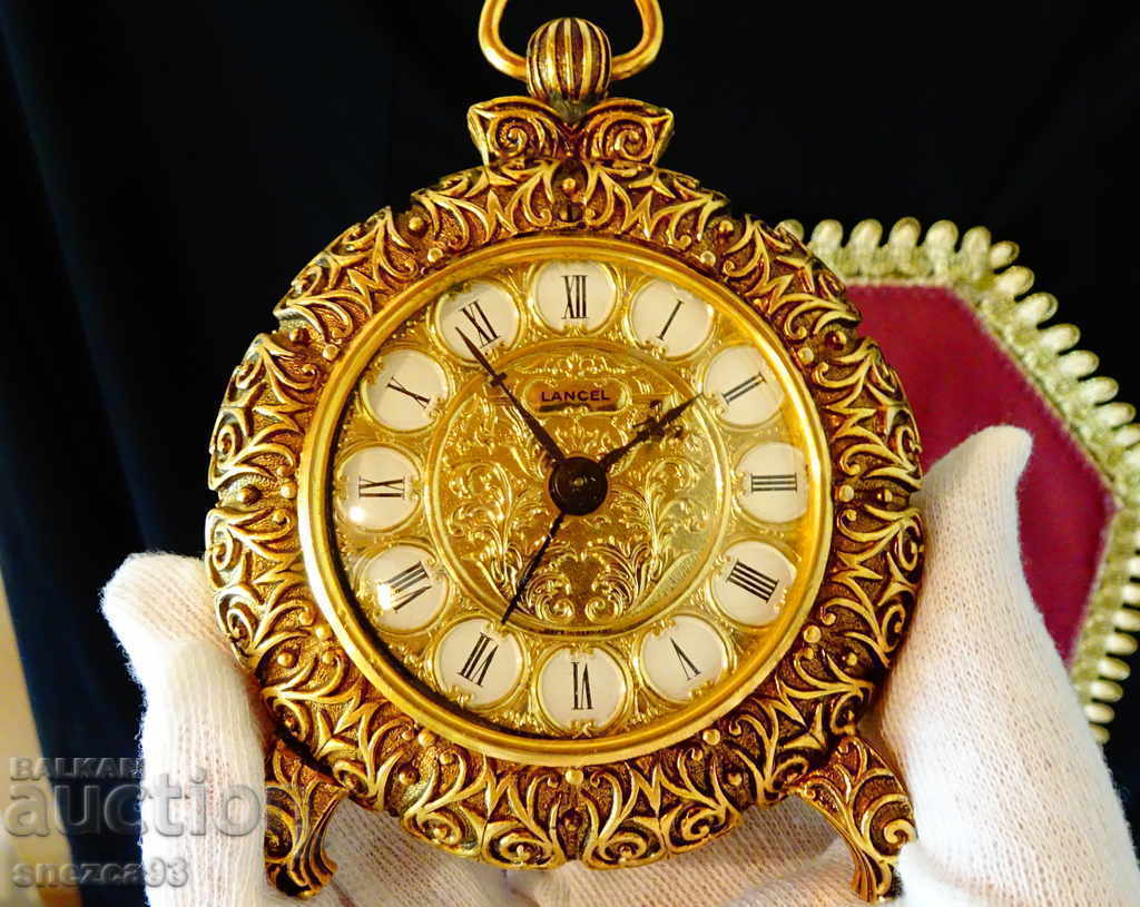 Licitație Ceas mecanic francez Lancel, placat cu aur. Licitație Ceas mecanic francez Lancel, placat cu aur.