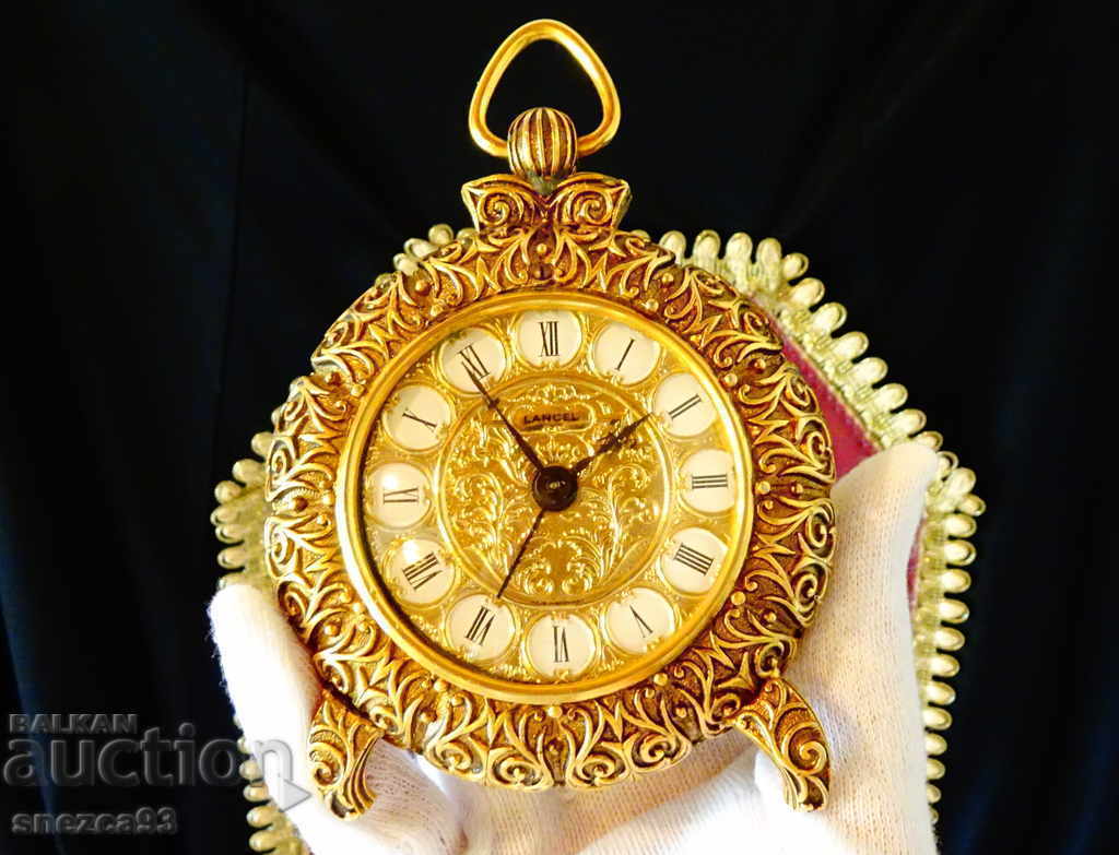 Ceas mecanic francez Lancel, placat cu aur. Ceas mecanic francez Lancel, placat cu aur.