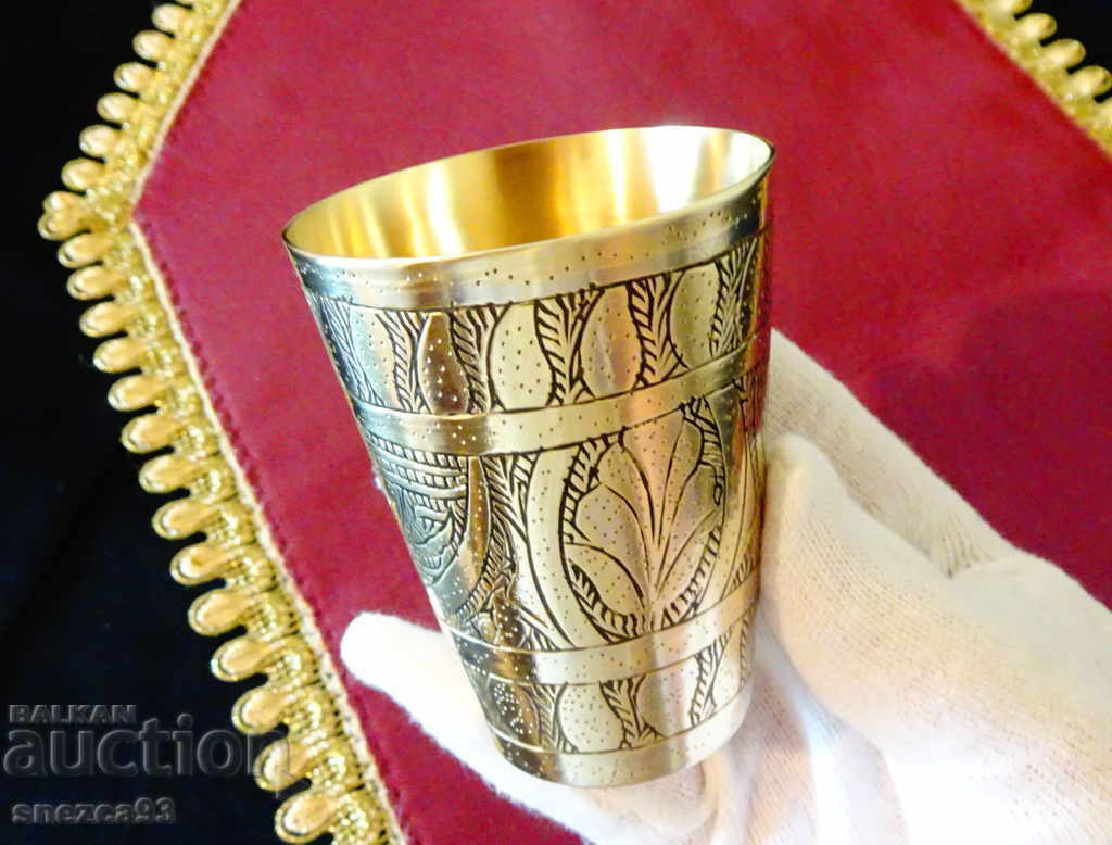 Persian bronze wine cups with fairytale ornaments - 5