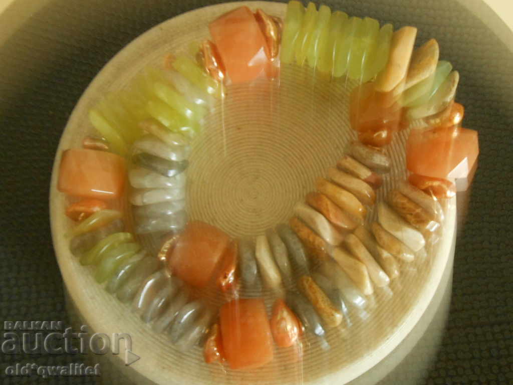 Designer NECKLACE made of natural stones and Silver 925 gilding - 7