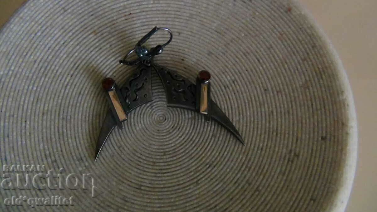 Auction Designer Silver Earrings 45/20 mm, gold Ruby Auction Designer Silver Earrings 45/20 mm, gold Ruby