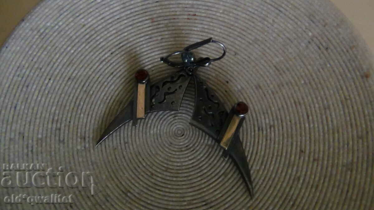 Delivery of Designer Silver Earrings 45/20 mm, gold Ruby Delivery of Designer Silver Earrings 45/20 mm, gold Ruby