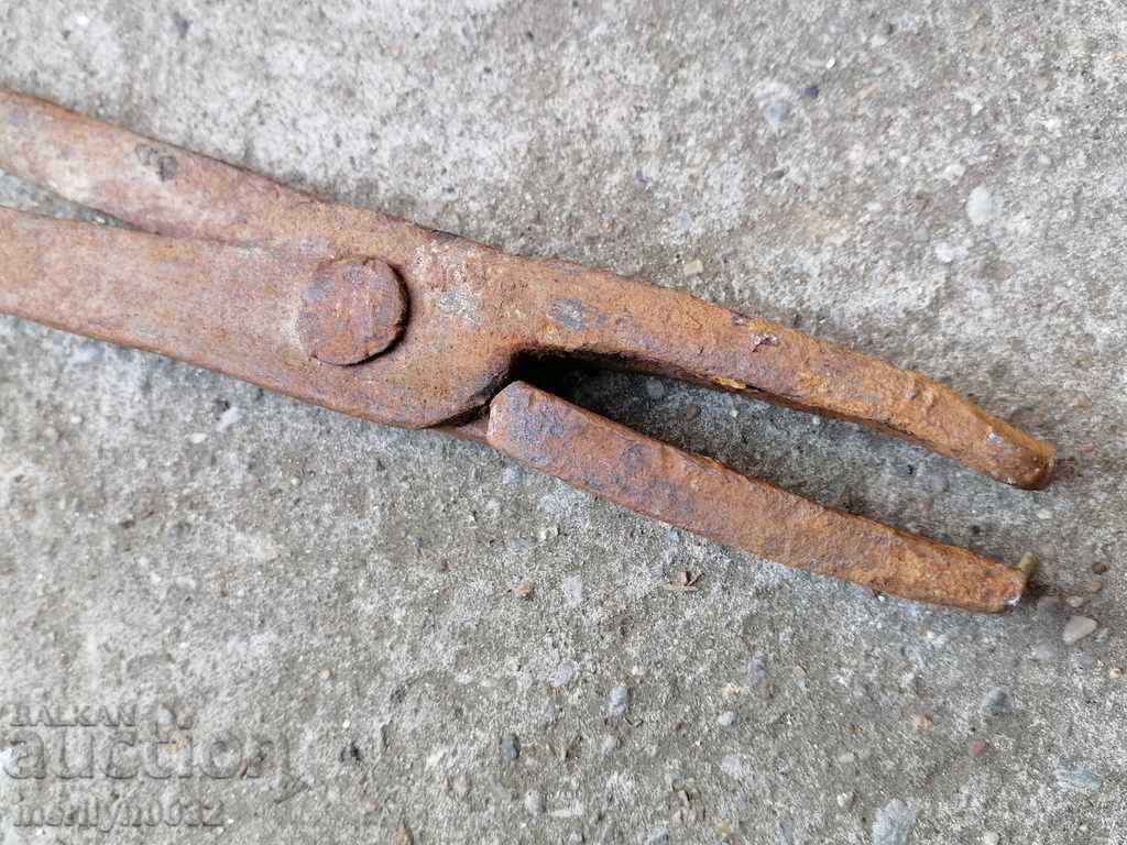 Old blacksmith's tongs, shingles, wrought iron - 6