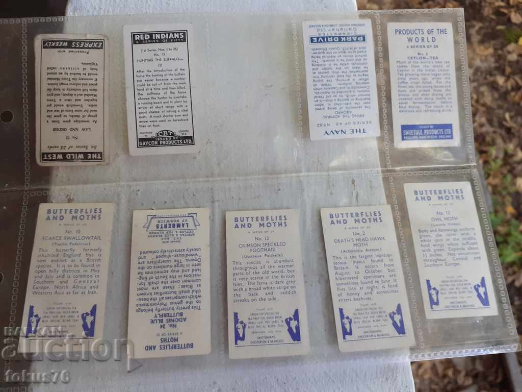 COLLECTION CARDS BUTTERFLIES BUTTERFLIES INDIANS COWBOYS - 6 COLLECTION CARDS BUTTERFLIES BUTTERFLIES INDIANS COWBOYS - 6