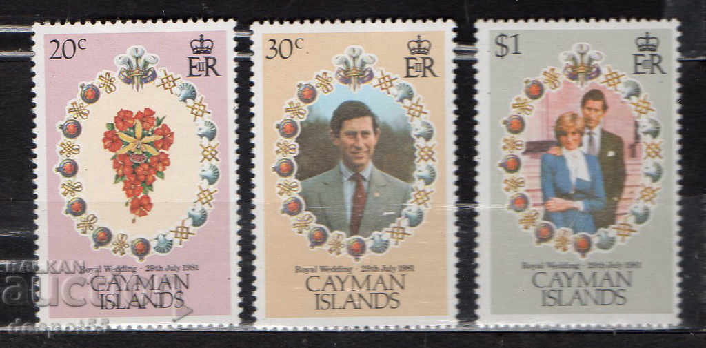 1981 Νήσοι Καίυμαν. Βασιλικός γάμος - ο πρίγκιπας Κάρολος και η κυρία Ντιάνα