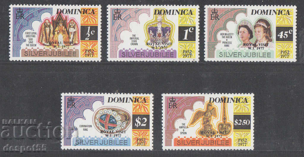 1977. Dominica. 25 de ani de la domnia reginei Elisabeta a II-a