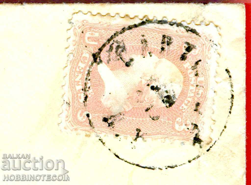 Auction USA travel envelope with 3 CENTS red - 3 Auction USA travel envelope with 3 CENTS red - 3