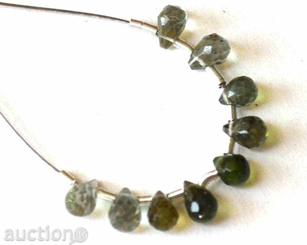 NATURAL GREEN TOURMALINE - MICROFACETED BRIOLET - 4x6 mm (236 with price 8.00 BGN | € 4.09 NATURAL GREEN TOURMALINE - MICROFACETED BRIOLET - 4x6 mm (236 with price 8.00 BGN | € 4.09