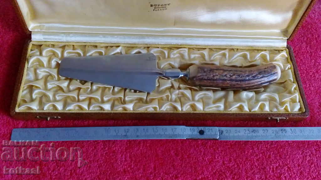Old DUPOND utensil original box horn handle