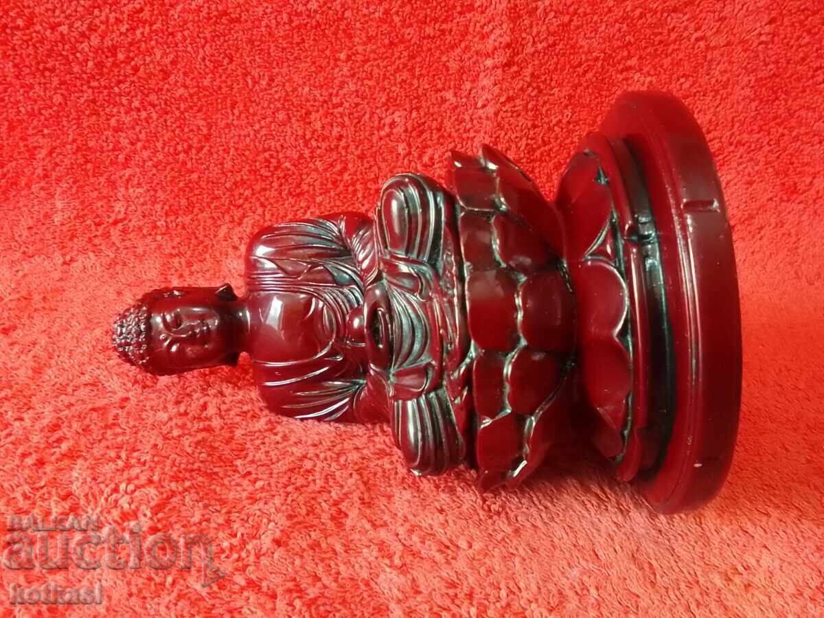 Old massive solid Buddha figure alabaster H-14.50 cm - 5 Old massive solid Buddha figure alabaster H-14.50 cm - 5