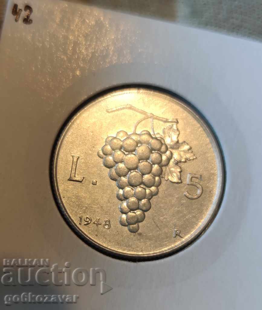 Italy 5 lira 1948 with price 4.20 BGN | € 2.15 Italy 5 lira 1948 with price 4.20 BGN | € 2.15