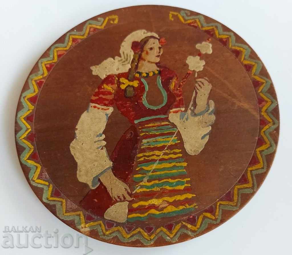 100-YEAR-OLD PAINTED WOODEN PLATE PANEL PAINTING PAINTING - 5 100-YEAR-OLD PAINTED WOODEN PLATE PANEL PAINTING PAINTING - 5