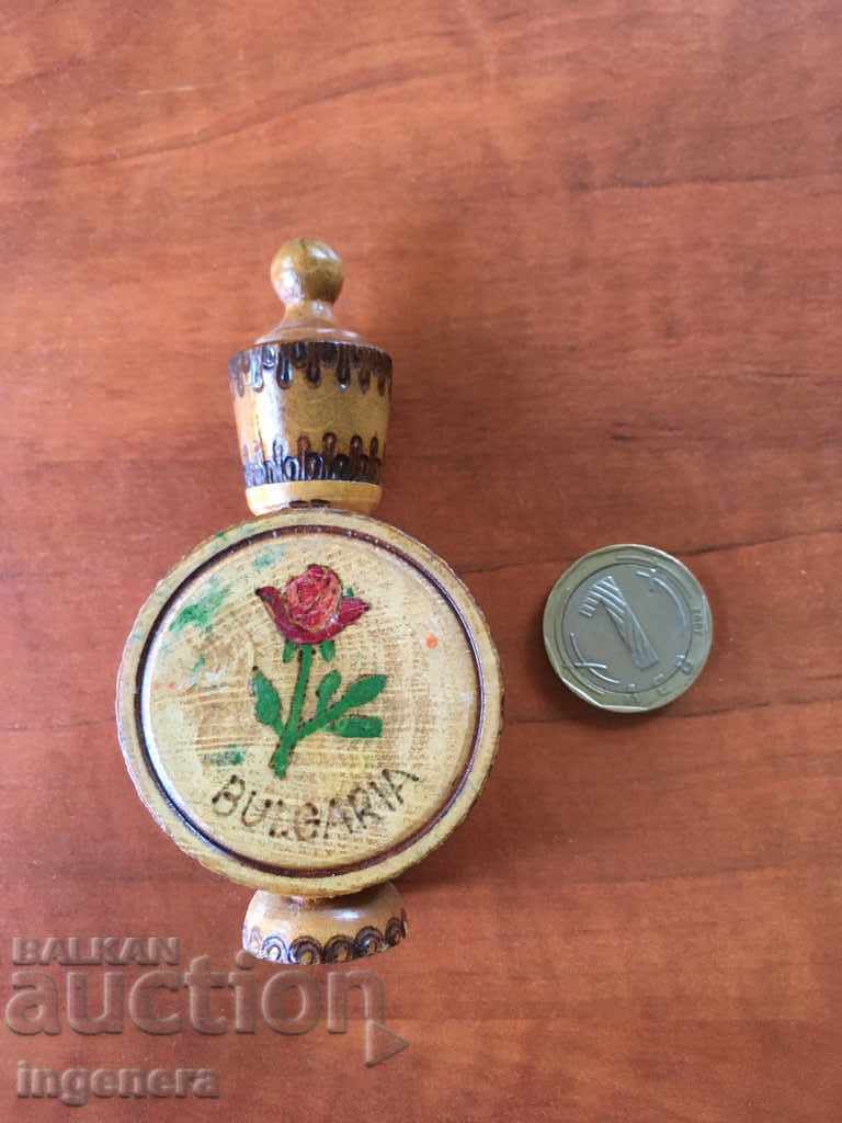 Auction  SOUVENIR WOOD PAINTED BULG. ROSE