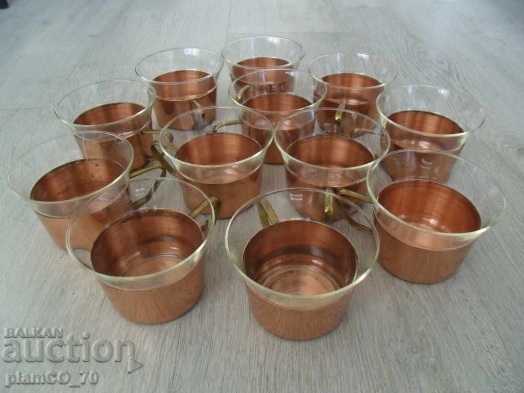 № * 4664 set de 12 pahare de cupru cu cupe JENA GLAS - 6 № * 4664 set de 12 pahare de cupru cu cupe JENA GLAS - 6