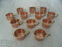 № * 4664 set of 12 copper coasters with JENA GLAS cups