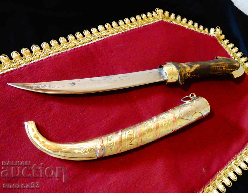 Antique Persian dagger, khanjar with scabbard, silver.