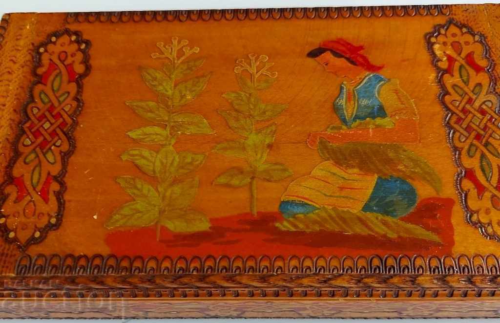 OLD WOODEN PAINTED CIGARETTE BOX ETHNO BOOKLET with price 25.00 BGN | € 12.78 OLD WOODEN PAINTED CIGARETTE BOX ETHNO BOOKLET with price 25.00 BGN | € 12.78