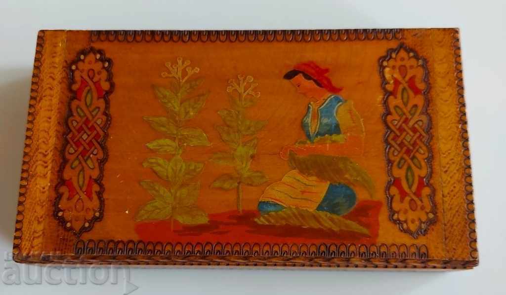 Delivery of OLD WOODEN PAINTED CIGARETTE BOX ETHNO BOOKLET Delivery of OLD WOODEN PAINTED CIGARETTE BOX ETHNO BOOKLET