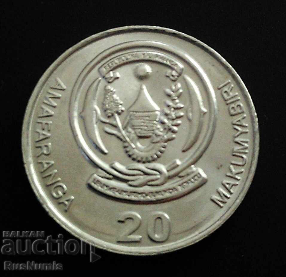 Руанда. 20 франка 2003 г. UNC.