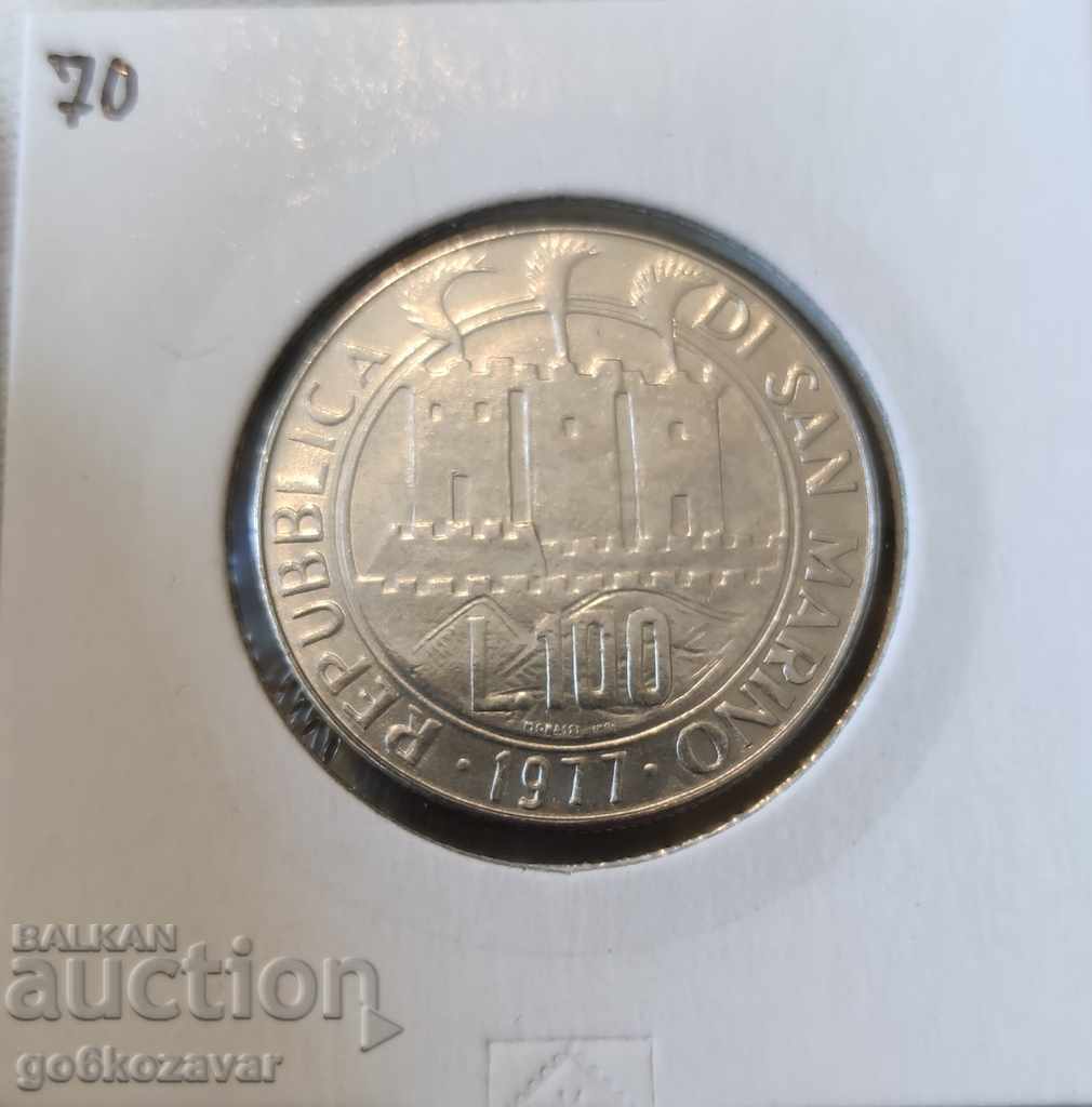 San Marino 100 de lire sterline 1977 UNC! San Marino 100 de lire sterline 1977 UNC!