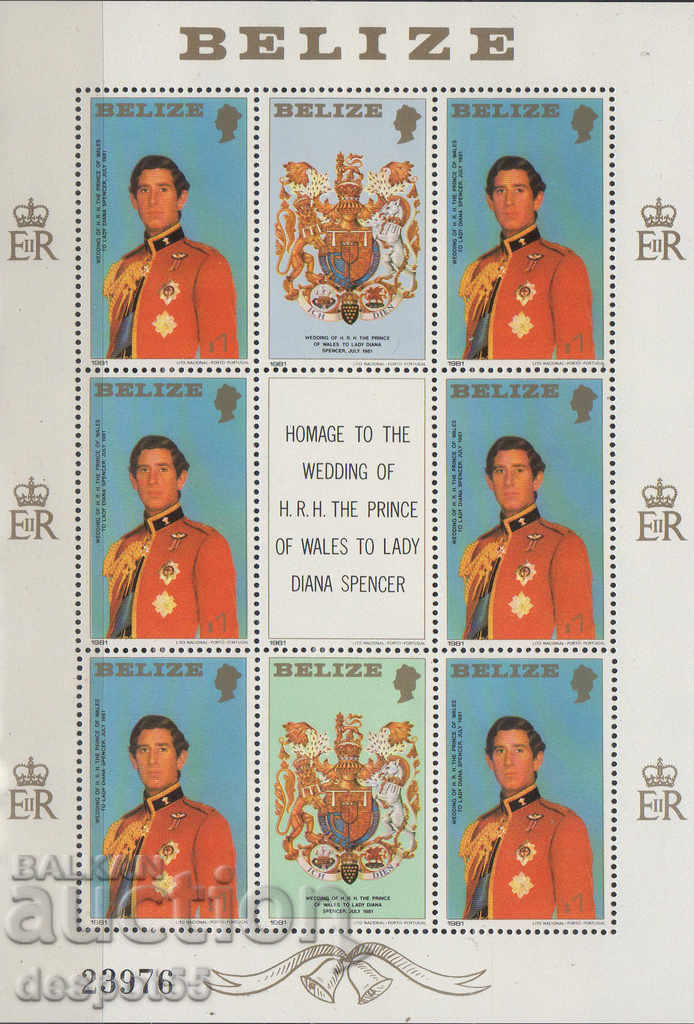 Auction 1981. Belize. Royal wedding - Prince Charles and Princess Diana. Auction 1981. Belize. Royal wedding - Prince Charles and Princess Diana.