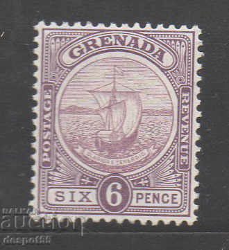 1908. Grenada. Stema - fundalul liniilor orizontale.