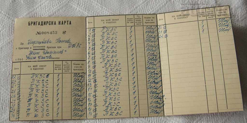 Auction DSNM BRIGADE CARD OF TKZS "J. DIMANOV" 195 ... Auction DSNM BRIGADE CARD OF TKZS "J. DIMANOV" 195 ...