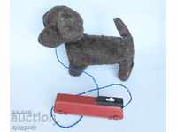 Old Russian USSR Soc toy plush dog with battery