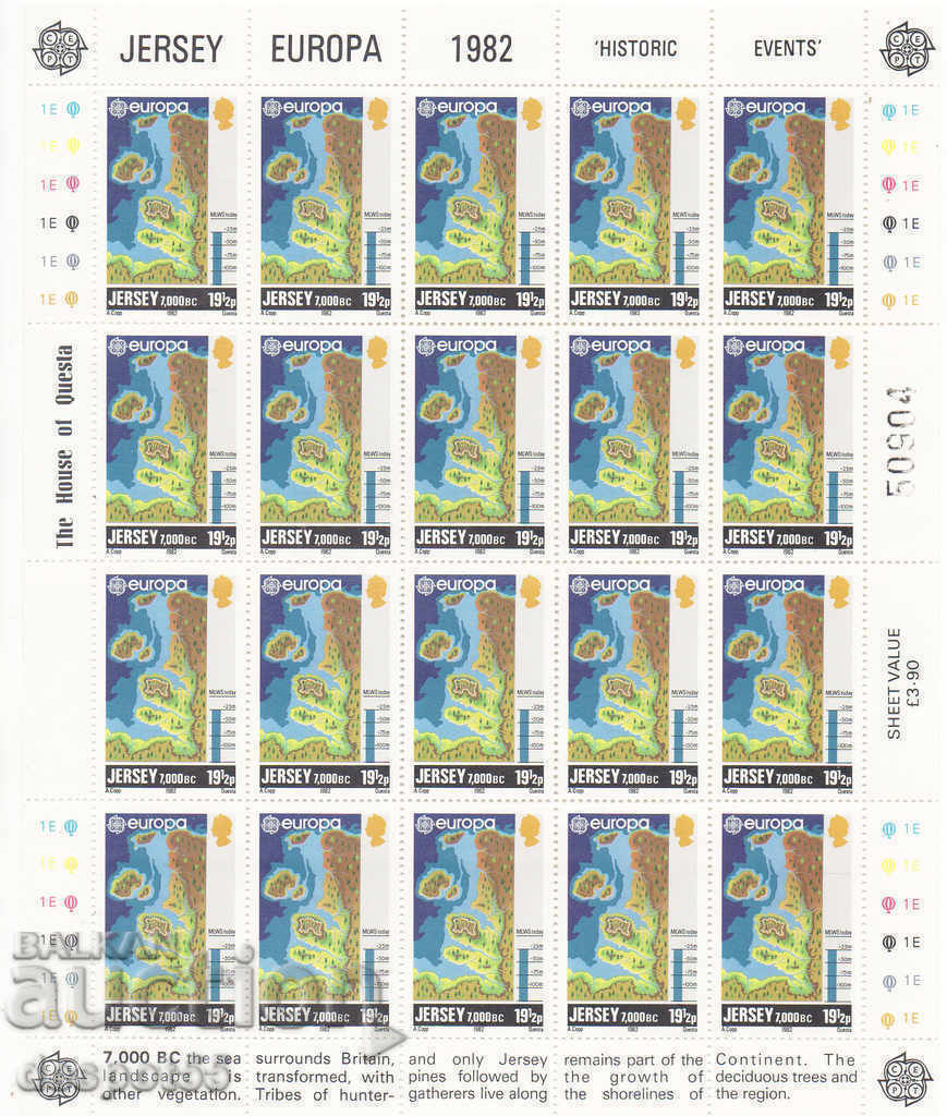 Delivery of 1982. Jersey. Europe - Historical events. Block sheet.