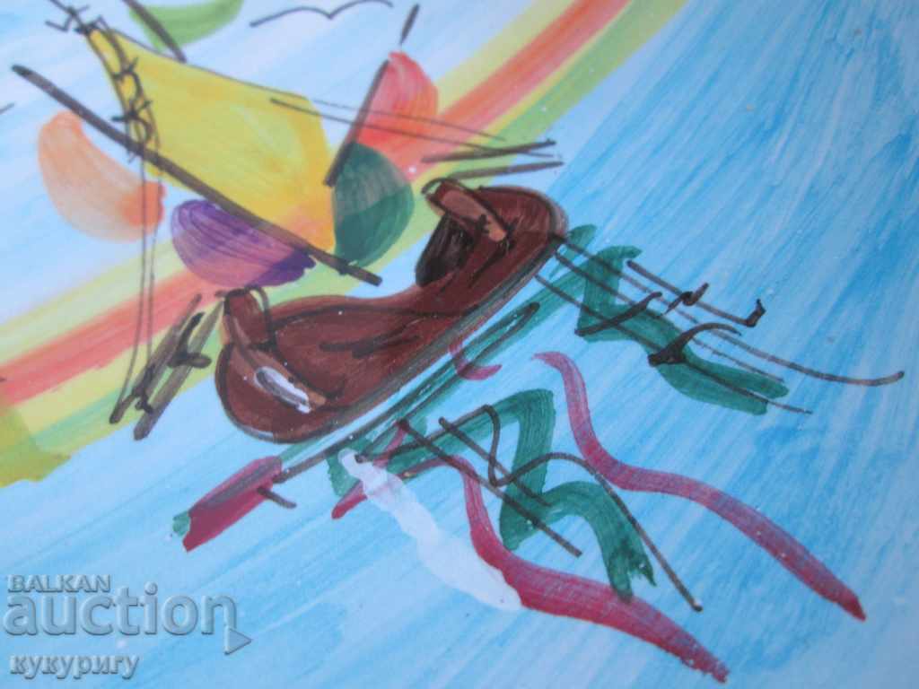 Auction Old Italian hand-painted porcelain wall plate Auction Old Italian hand-painted porcelain wall plate