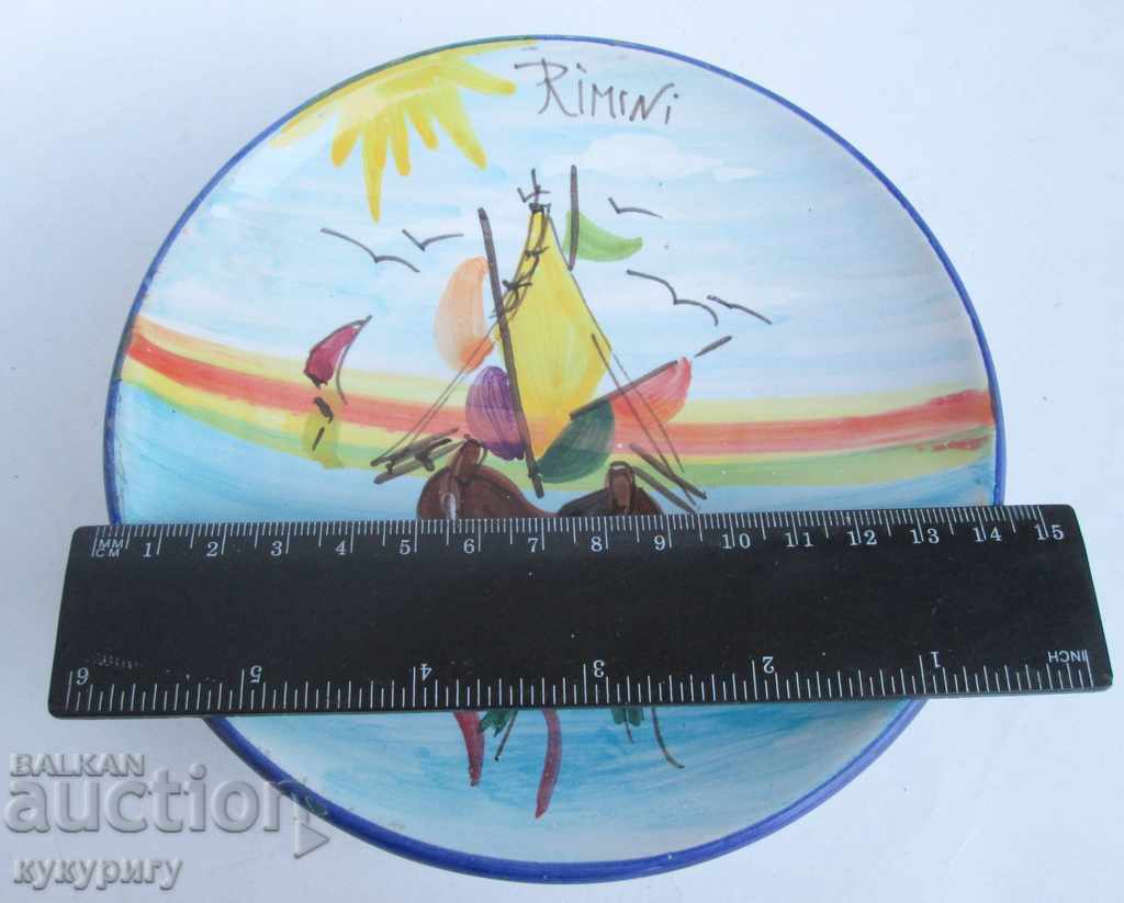 Delivery of Old Italian hand-painted porcelain wall plate Delivery of Old Italian hand-painted porcelain wall plate