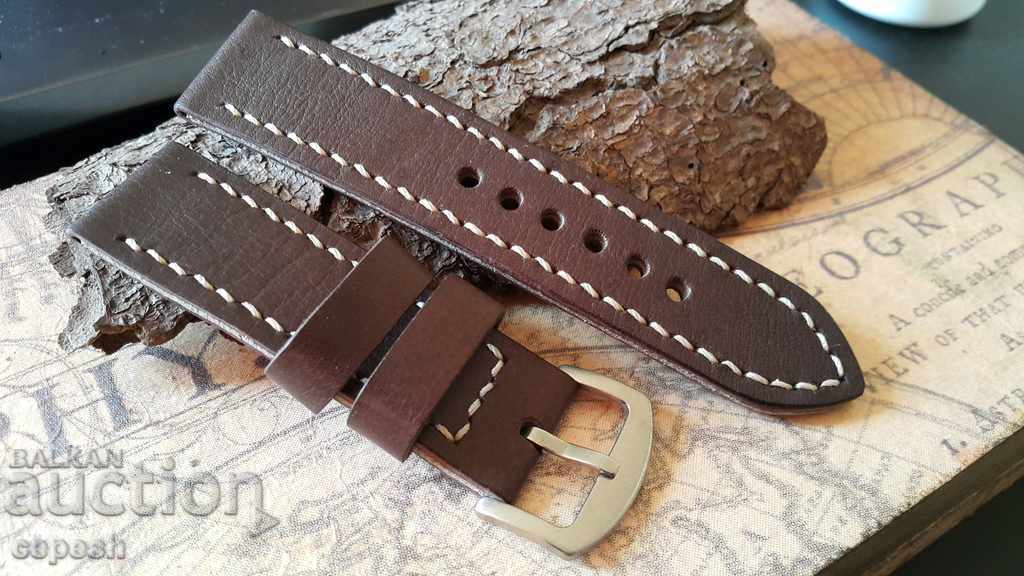 Leather watch strap 24mm Genuine leather by hand 627 with price 40.00 BGN | € 20.45 Leather watch strap 24mm Genuine leather by hand 627 with price 40.00 BGN | € 20.45